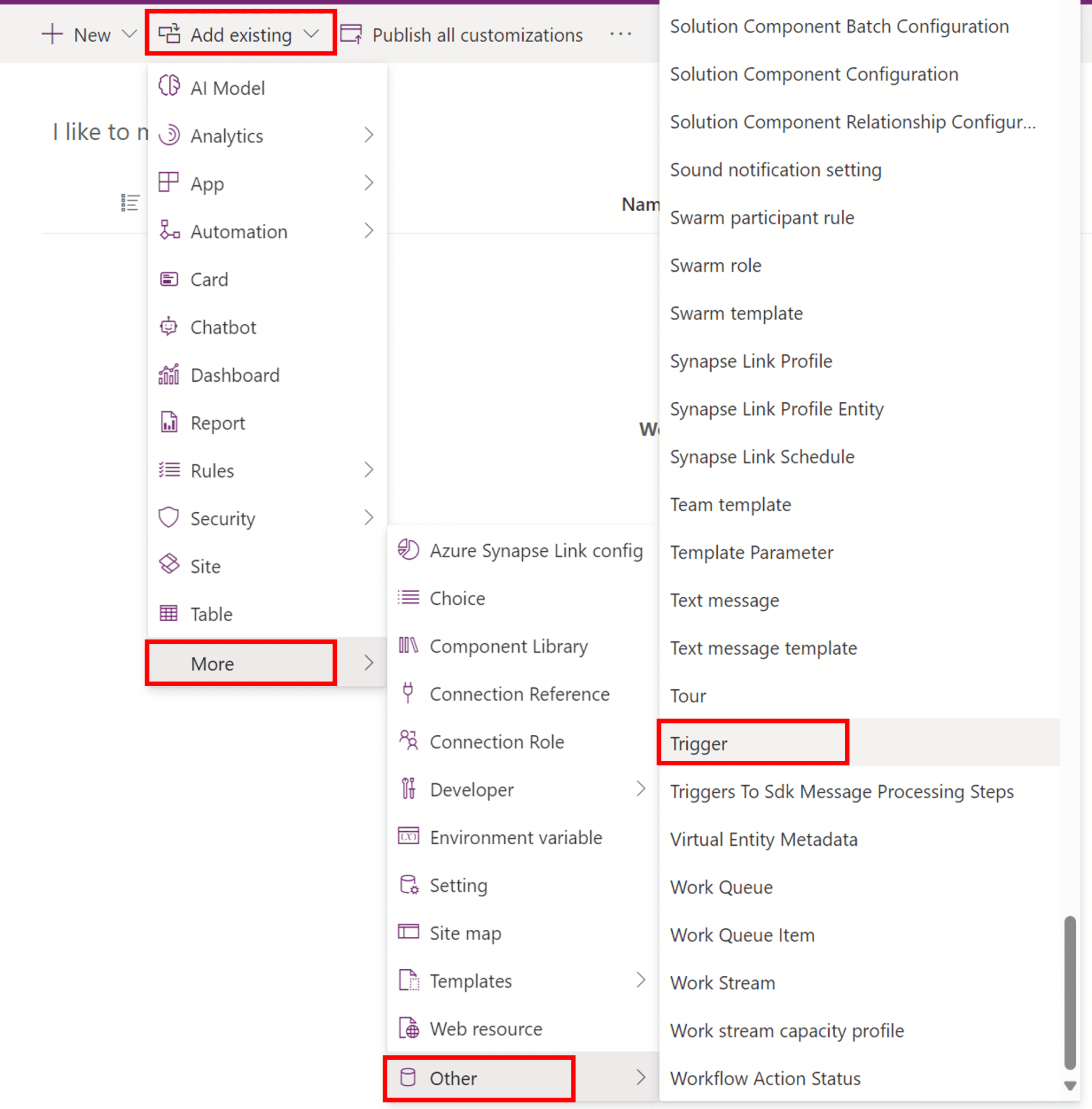 Add triggers to solutions