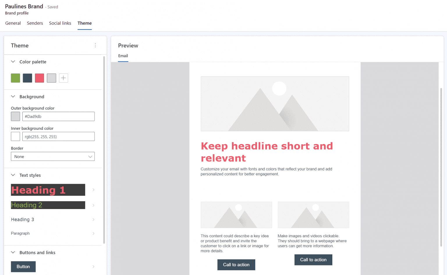 Brand profiles and styles in Customer Insights