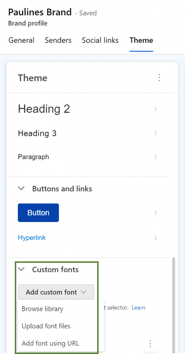 Add custom font to brand profile in Customer Insights