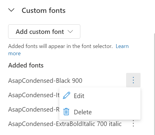 Customise custom font in Customer Insights