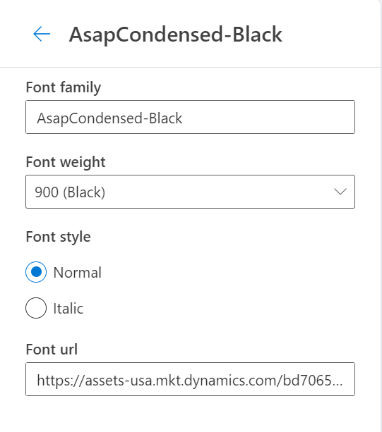 Customise custom font in Customer Insights