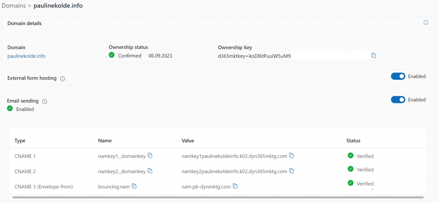 Check Status of domain authentication