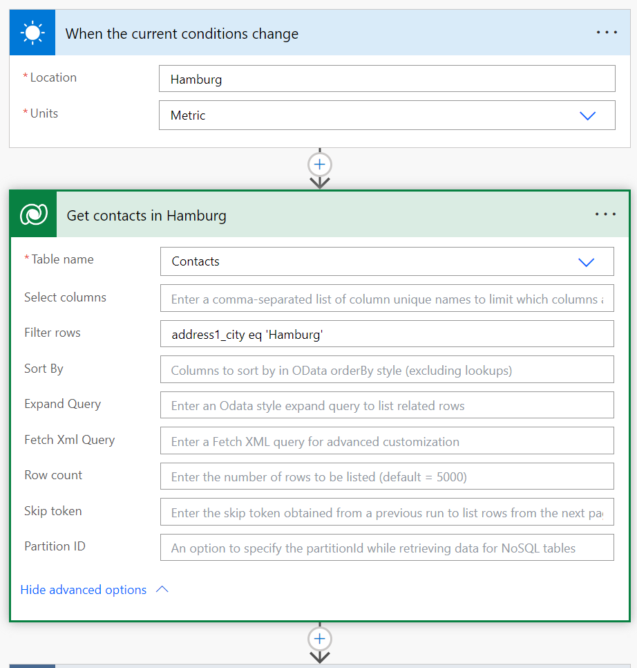 Trigger when the current conditions change