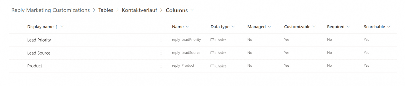 Create fields for the lead in the table journey
