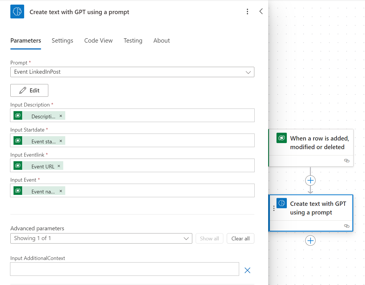 Action to generate the AI text for Customer Insights Journeys