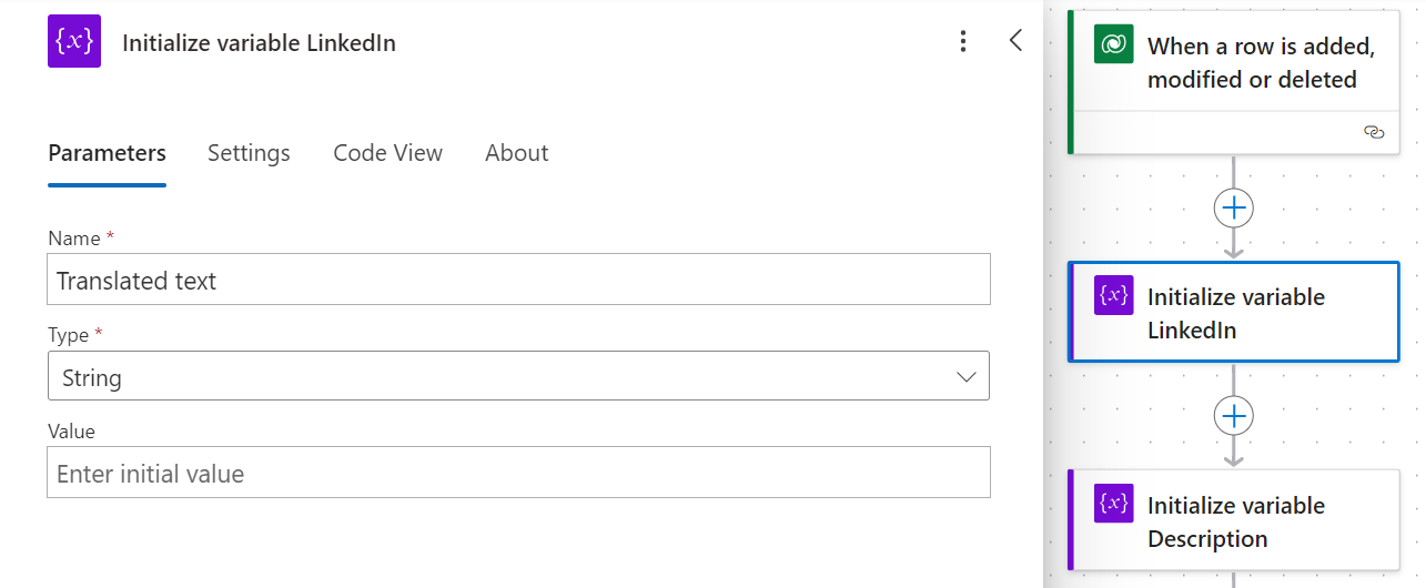 Insert variables in PowerAutomate for AI for the AI use case in Customer Insights Journeys