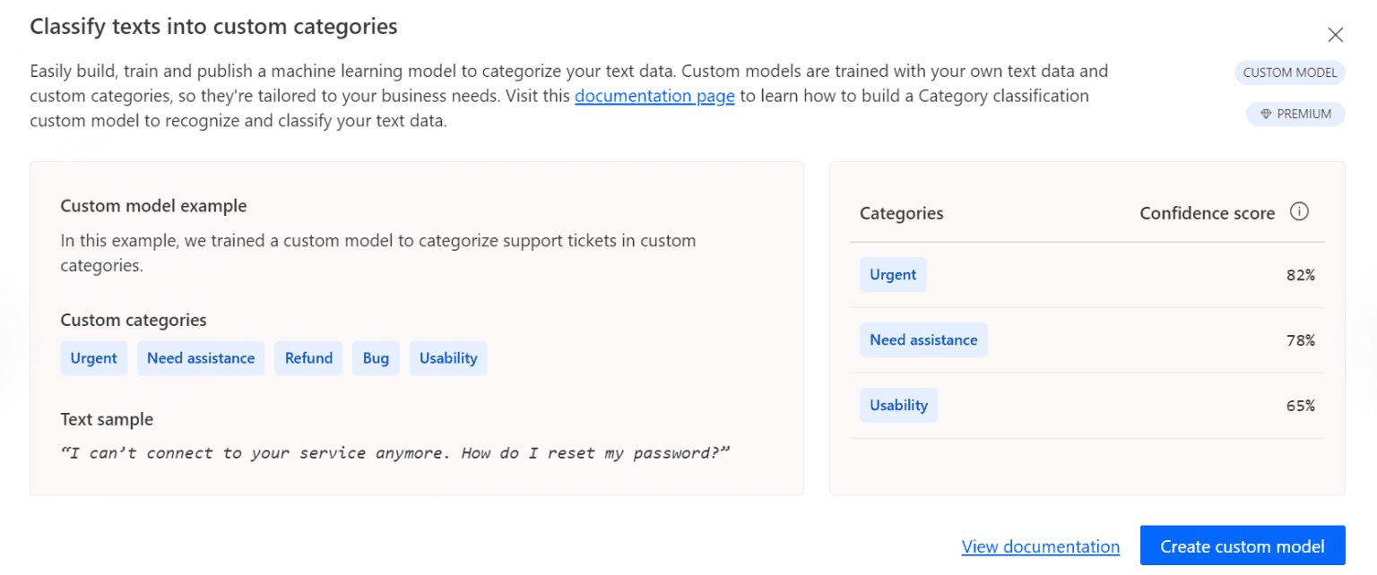 AI Builder model for categories