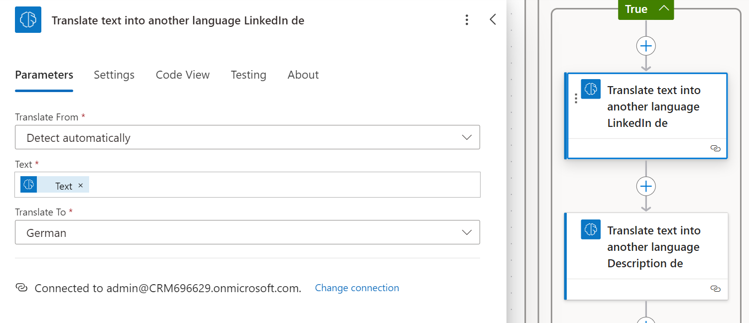 Translate text with AI