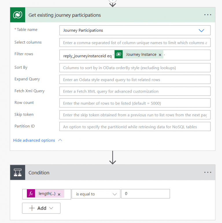 Part 2 of the flow to create a participation in Journeys