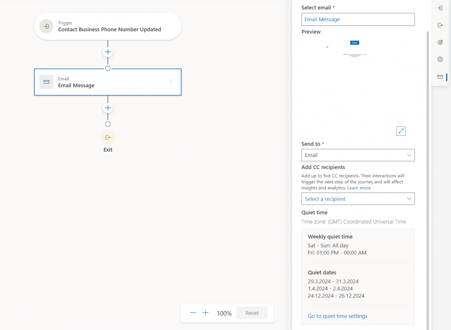 Quiet times in Real-time Marketing Journeys