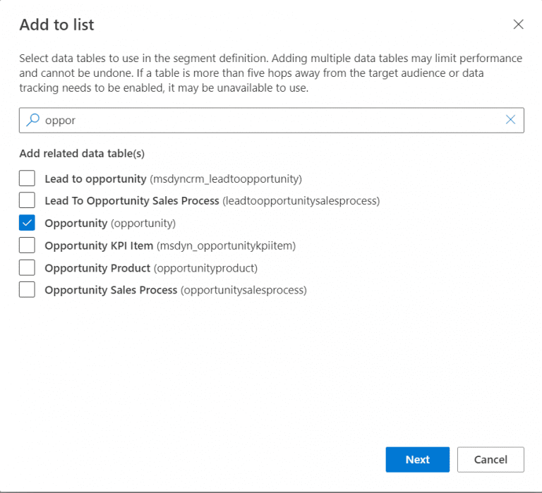 add to list in segments