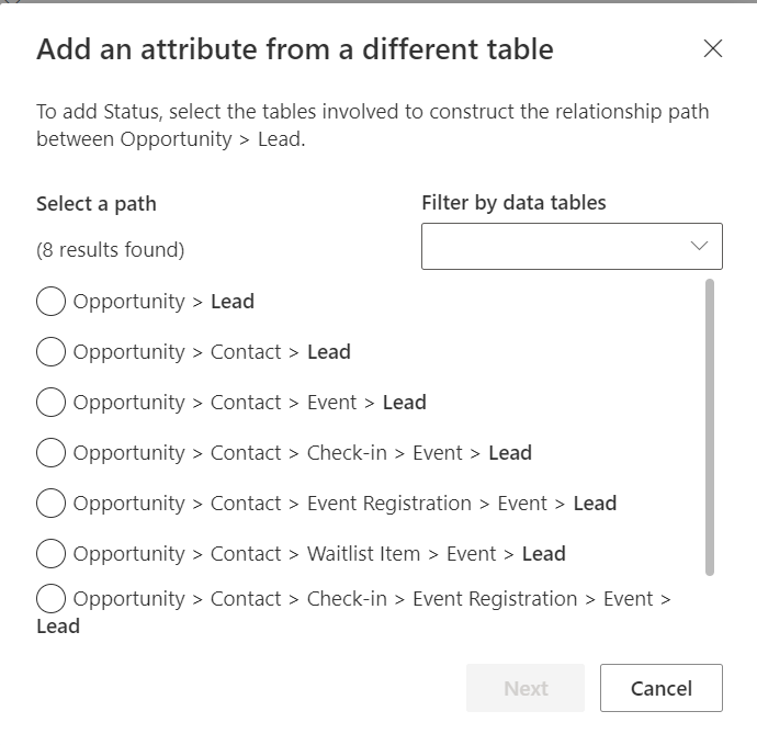 choose path in segments