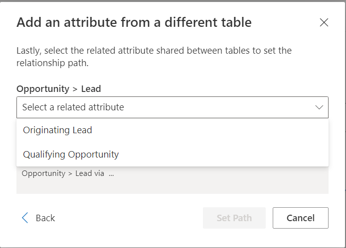choose shared attribute in segments