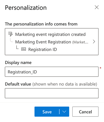 Personalisierung für Registrierungs ID