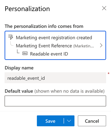 Personalisation for Readable event ID