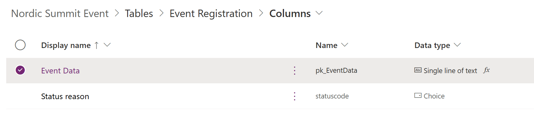 add fields to event registration table